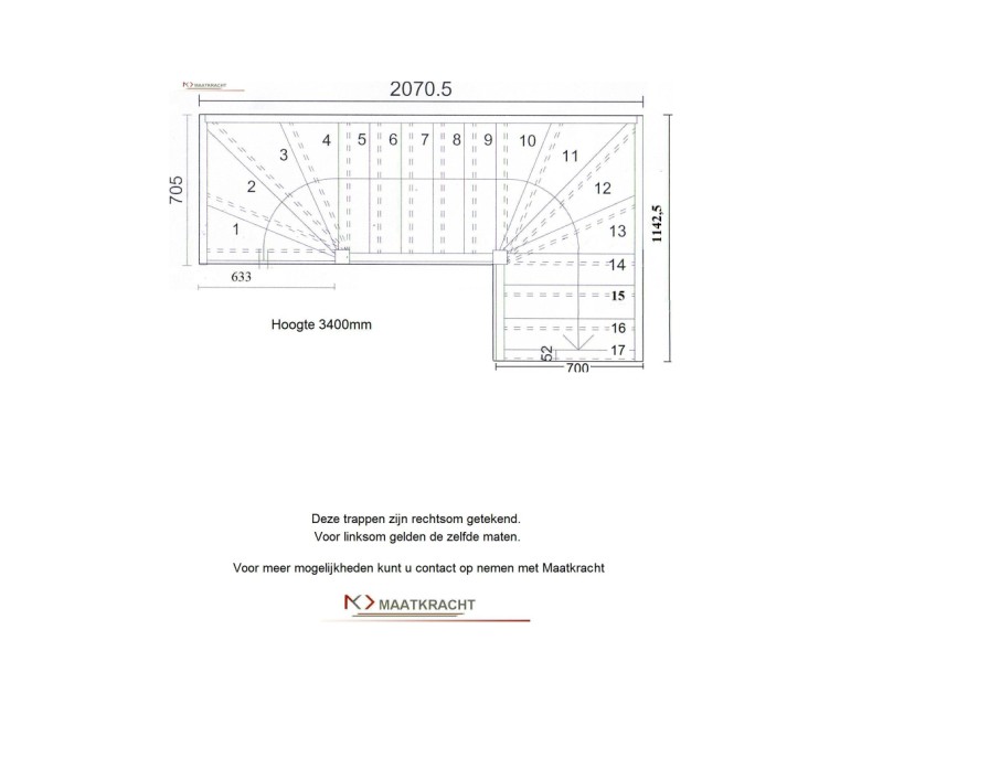 trap hoogte 3400